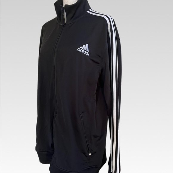 adidas Other - Adidas Men's Black Windbreaker with White stripes size XL